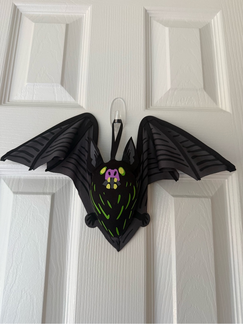 Black Bat Wall Accessory with Neon Accents